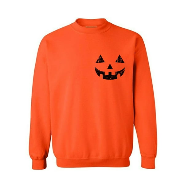 Orange Halloween Pumpkin Face Unisex Sweatshirt Costume